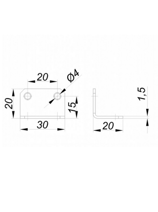 Ф.221.01.05 кутник 20х20х30